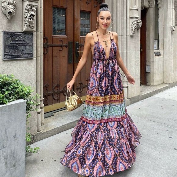 Zara Paisley Print Flowy Maxi Dress - Picture 5 of 16